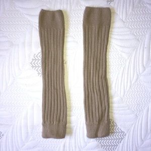 Tan Knit Leg Warmers